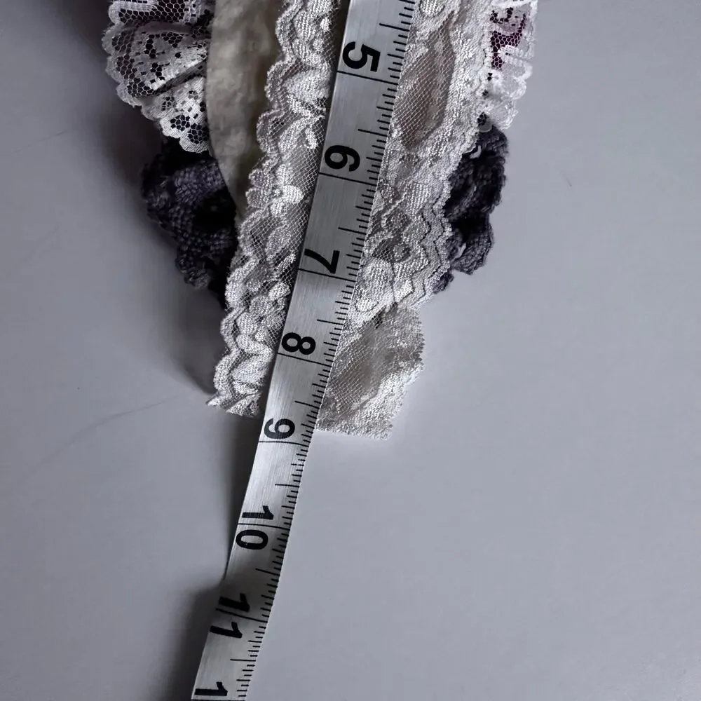 Persnickety Festive Lace Headband with Red Floral Christmas Detail